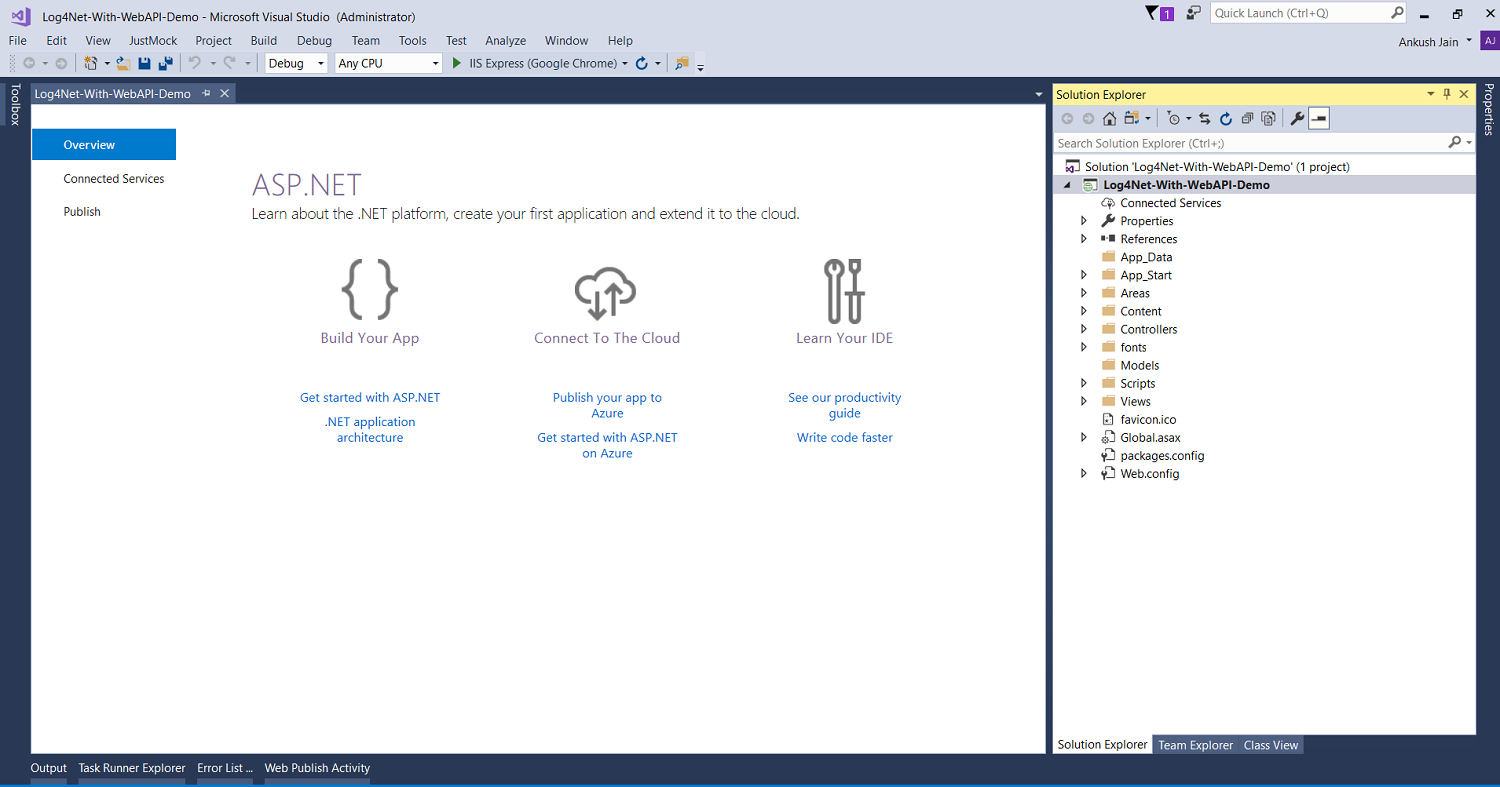 Integrating Log4Net with ASP.NET Web API2 and SQL Server